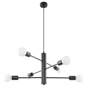 Duomo Steel Black 6 Light Classic Chandelier