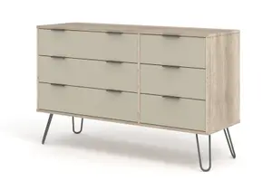 Core Products Augusta Driftwood 3+3 drawer wide chest of drawers