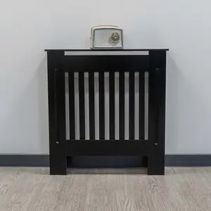 Black Vertical Line Design Radiator Cover - Small