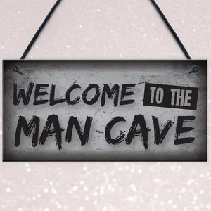 Red Ocean Welcome Man Cave Plaque Funny Sign Fathers Day Gift Games Room Boys Bedroom Birthday Gift