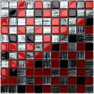 Glass mosaic on mesh for bathroom or kitchen 300mm x 300mm - Milan Jeans