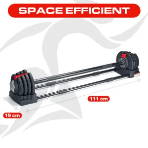 Strongology ELEMENT19 Home Fitness Black Red Adjustable Smart Barbell from 2kg up to 19kg