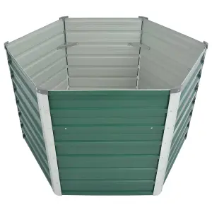 Berkfield Garden Raised Bed Galvanised Steel 129x129x77 cm Green