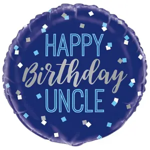 Unique Party Uncle Happy Birthday Foil Balloon Blue (One Size)