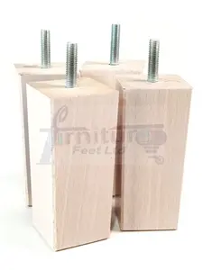 4x REPLACEMENT FURNITURE LEGS SOLID WOOD 110mm HIGH SOFAS CHAIRS SETTEE CABINETS LEGS M10 TSP2055