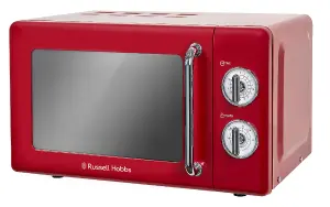 Russell Hobbs RHRETMM705R 700W 17L Retro Red Compact Manual Microwave