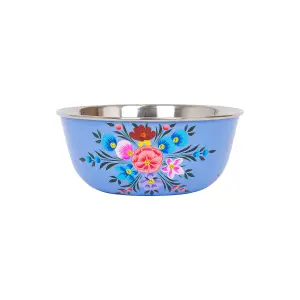 BillyCan 6pc Hand-Painted Picnic Snack Bowls Set - 14.5cm - Multicolour Pansy