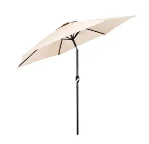 2m Cream Outdoor Crank and Tilt Garden Parasol