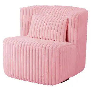 360 Degrees  Fleece Swivel Accent Chair Pink