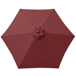 SunDaze Wine Red Replacement Parasol Fabric Garden Umbrella Canopy Cover for 2.5m 6 Arm Parasols