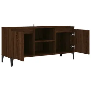 Berkfield TV Cabinet with Metal Legs Brown Oak 103.5x35x50 cm