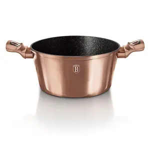 URBNLIVING Height 11.8cm Berlinger Haus 10Pc Rose Gold Cookware Set Aluminium Non Stick Pots Pans Induction Tools