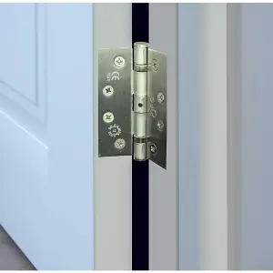 EAI - 4" Door Hinges & Screws G11 FD30/60  - 102x76x2.7mm Square - Satin Nickel Plated