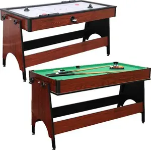 Mako Action Pool & Air Hockey Games Table Mahogany