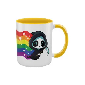 Grindstore Rainbow Reaper Mug White/Yellow/Black (One Size)