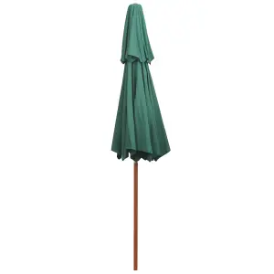 Berkfield Double Decker Parasol 270x270 cm Wooden Pole Green