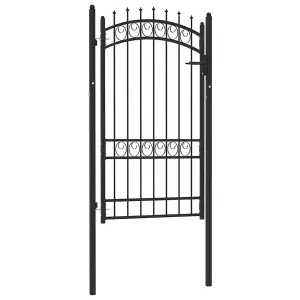 Berkfield Fence Gate with Spikes Steel 100x175 cm Black