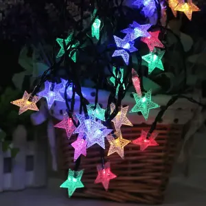 Waterproof Solar Powered Star Fairy String Light in Multicoloured 10 Meters 60 LED