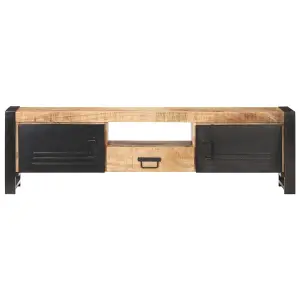 Berkfield TV Cabinet 140x30x40 cm Rough Mango Wood