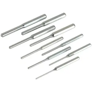 9 Pc Parallel Roll Pin Punch Set - Hardened & Tempered Steel Punches - Metric