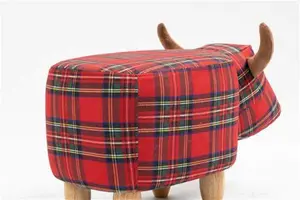 Zara 81.28cm Wide Novelty Plaid Cow Ottoman Gardeco