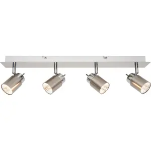 Hades Bar Satin nickel effect 4 Light Spotlight