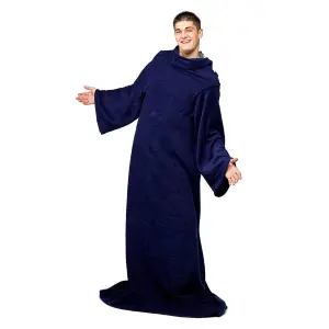 Snug Rug Cosy Sleeved Fleece Blanket With Sleeves and a Handy Pouch Pocket - NAVY BLUE