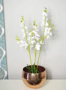 60cm Artificial Luxury Orchid - Triple Stem - White Realistic Plant