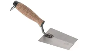 Toolty Bucket Trowel with Cork Handle 130mm Grinded Carbon Steel for Brickwork and Plastering Rendering Masonry DIY