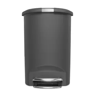 Simplehuman 50L Plastic Semi-Round Pedal Bin Grey