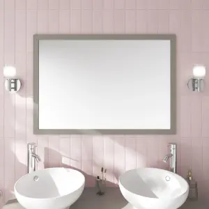 GoodHome Perma Grey Rectangular Wall-mounted Bathroom Mirror (H)70cm (W)100cm