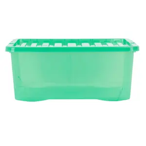 Wham 5 Piece Multisize Crystal Stackable Plastic Storage Box & Lid Set Tint Leprechaun Green