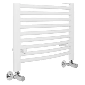 Rinse Curved Bathroom Heated Towel Rail Warmer Radiator Central Heating White - 1500x600mm