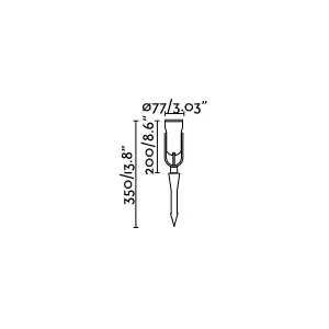 Luminosa Slot Outdoor LED Spike Light Black H20 14W 3000K IP65