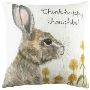 Evans Lichfield Woodland Hare Happy Thoughts Polyester Filled Cushion