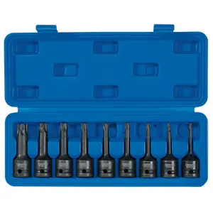 Draper TX-STAR Socket Bit Set, 1/2" Sq. Dr. 9 Piece 99184