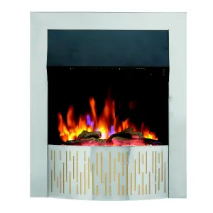 Dimplex Optiflame Gorstan 2kW Chrome effect Electric Fire (H)550mm (W)403mm (D)90mm