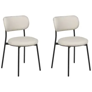 Set of 2 Dining Chairs CASEY Light Beige