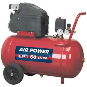 50 Litre Direct Drive Air Compressor with 2hp Motor and Automatic Pressure Cut-Out for Workshops