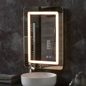 LED Bathroom mirror 50(w) x 70cm(h) Dimmable with Anti-fog