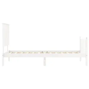 Berkfield Bed Frame with Headboard White 90x200 cm Solid Wood