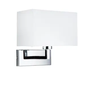 Anson Lighting Nilrem Wall light finished in chrome plate and white fabric