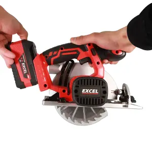 Excel 18V Cordless Circular Saw 165mm with 1 x 4.0Ah Battery & Charger