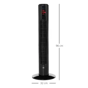 HOMCOM 38 Inch Tower Fan with 70 degree Oscillation 3 Speed and 3 Mode Indoor Black