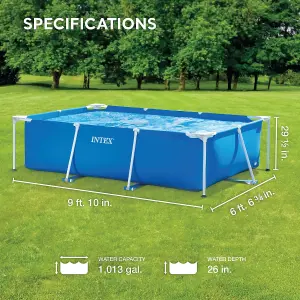 INTEX  28272 Metal Frame Rectangular Outdoor Swimming Pool