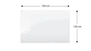 ALLboards Magnetic glass board 150x120 cm PREMIUM SUPERWHITE (super white)