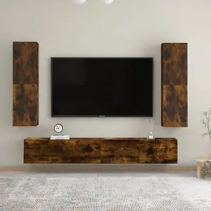 Berkfield Wall-mounted TV Cabinet Smoked Oak 30.5x30x110 cm