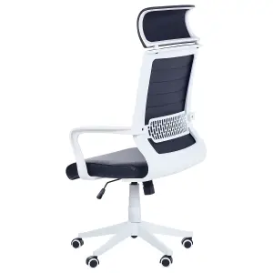 Office Chair Faux Leather Black LEADER