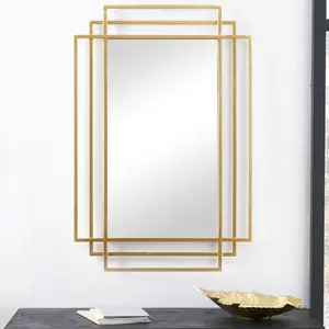 Iron Rectangle Wall Mirror Gold