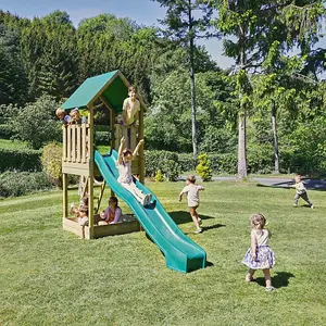 Rebo Modular Wooden Climbing Frame Adventure Playset - Swing Charnwood